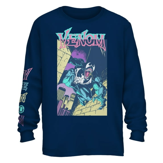Venom Brite Box 90'S Marvel Comics Adult Long Sleeve T-Shirt L
