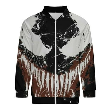 Venom Cartoon crew neck zip-up sweatshirt for teens and men S