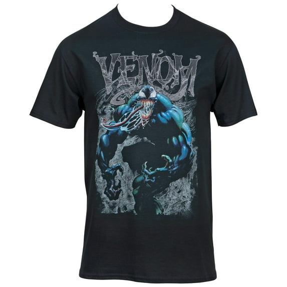 Venom Character With Symbiote Text T-Shirt-XLarge