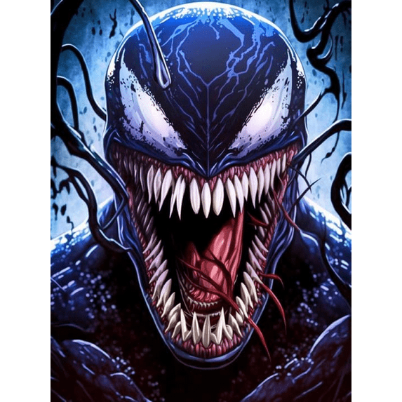 Venom Diamond Art Painting Kit - For Beginners Full Diamond Diamond Dot Painting, Round 5D Diamond Painting Picture Gemstone DIY Adult Crafts 12x16inch