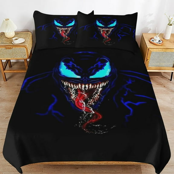 Venom Duvet Cover Sets Twin King Size for Kids Boys Girls, Soft Quilt Comforter Cover 3 Piece Set, Cute Bedding Sets 1 Duvet Cover and 2 Pillowcases, 79"x90"