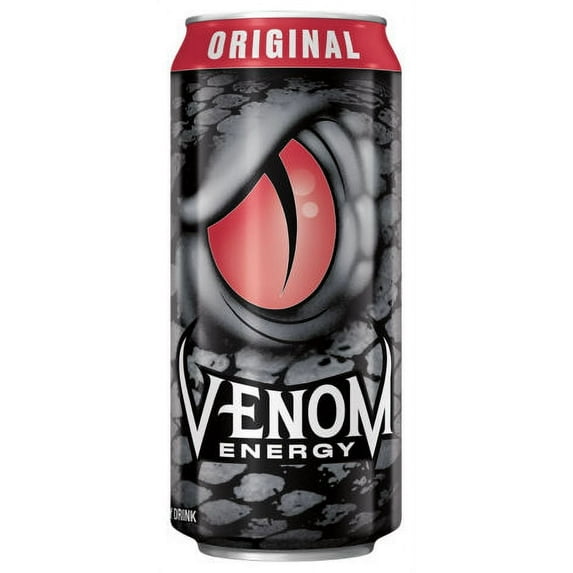 Venom Energy Drink Black Mamba (AKA Original), 16oz (pack of 16), 16 fl oz Cans Marked