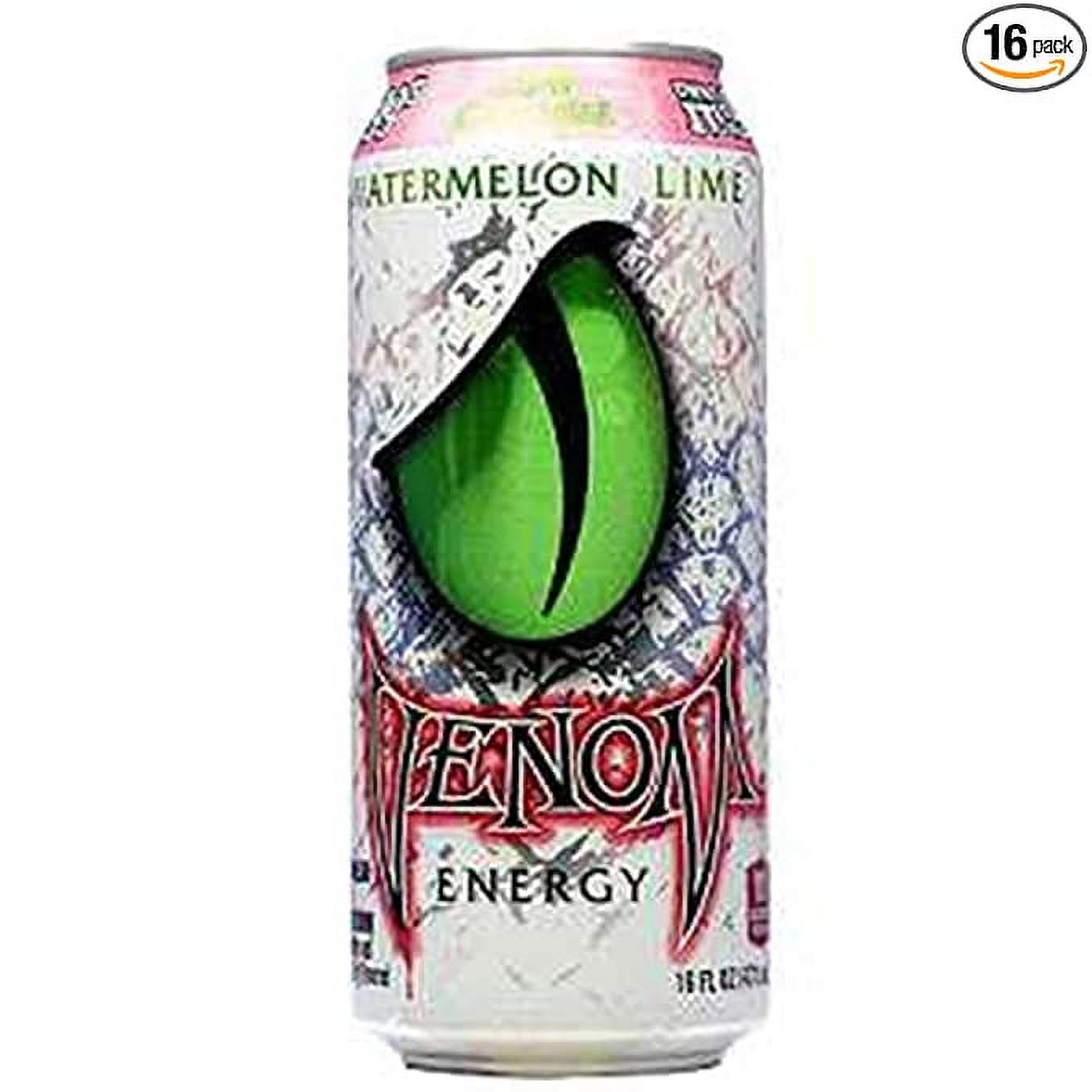 Venom Energy Drink Low Calorie Watermelon Lime 16fl.oz.(Pack of 16), 16 oz Marked Cans