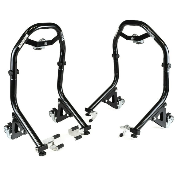 Venom Front & Rear Combo Dual Lift Stands, Black, Paddock Motorcycle Jack Dolly Stands, Compatible with 2018-2021 Triumph Street Triple S - 765