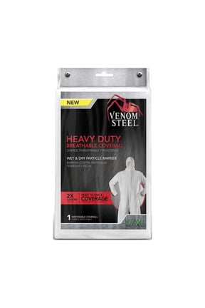 Venom Heavy-Duty Hooded Coverall, Large to XL, White