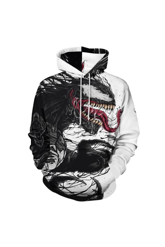 Venom Hoodie Men's Novelty Hoodie 3D Print Pullover Hooded Long Sleeve Sweatshirts Tops Blouse with Pocket