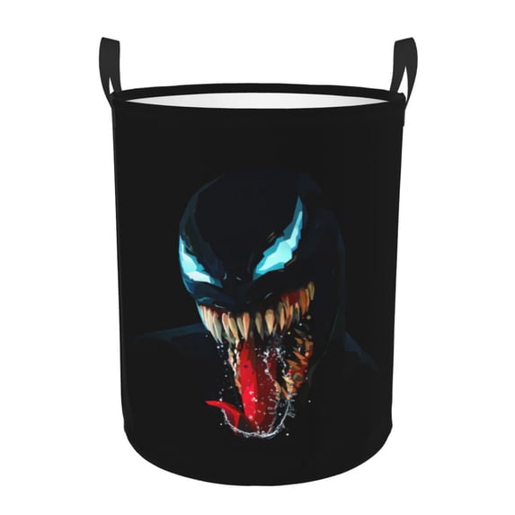 Venom Large Laundry Basket With Handle, Collapsible Laundry Hamper, Dirty Clothes Storage Basket For Living Room, Bathroom, Bedroom, College Dorm