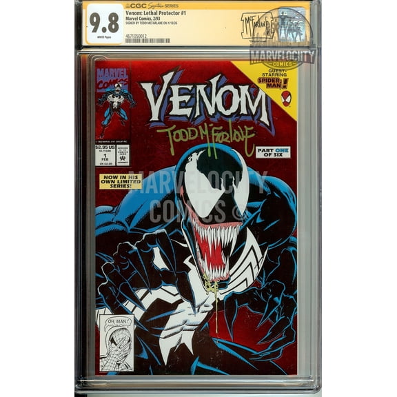 Venom Lethal Protector #1 CGC 9.8 Signed McFarlane with Custom Label