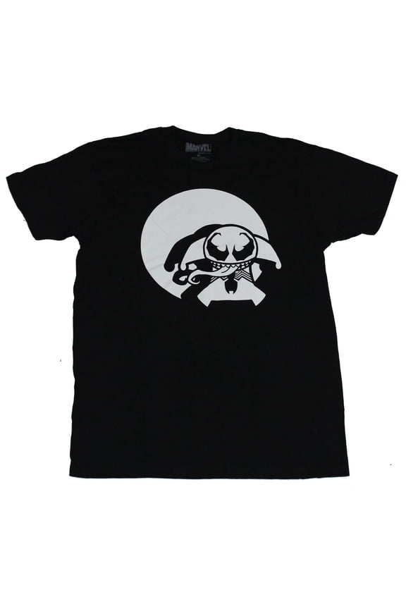 Venom (Marvel Comics) Mens T-Shirt - Chibi Style Moonlit Baby Venom Image (X-Large)