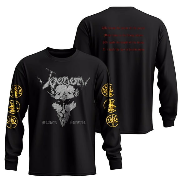Venom Men's Black Metal Long Sleeve T-Shirt Black X-Large | Officially Licensed Merchandise