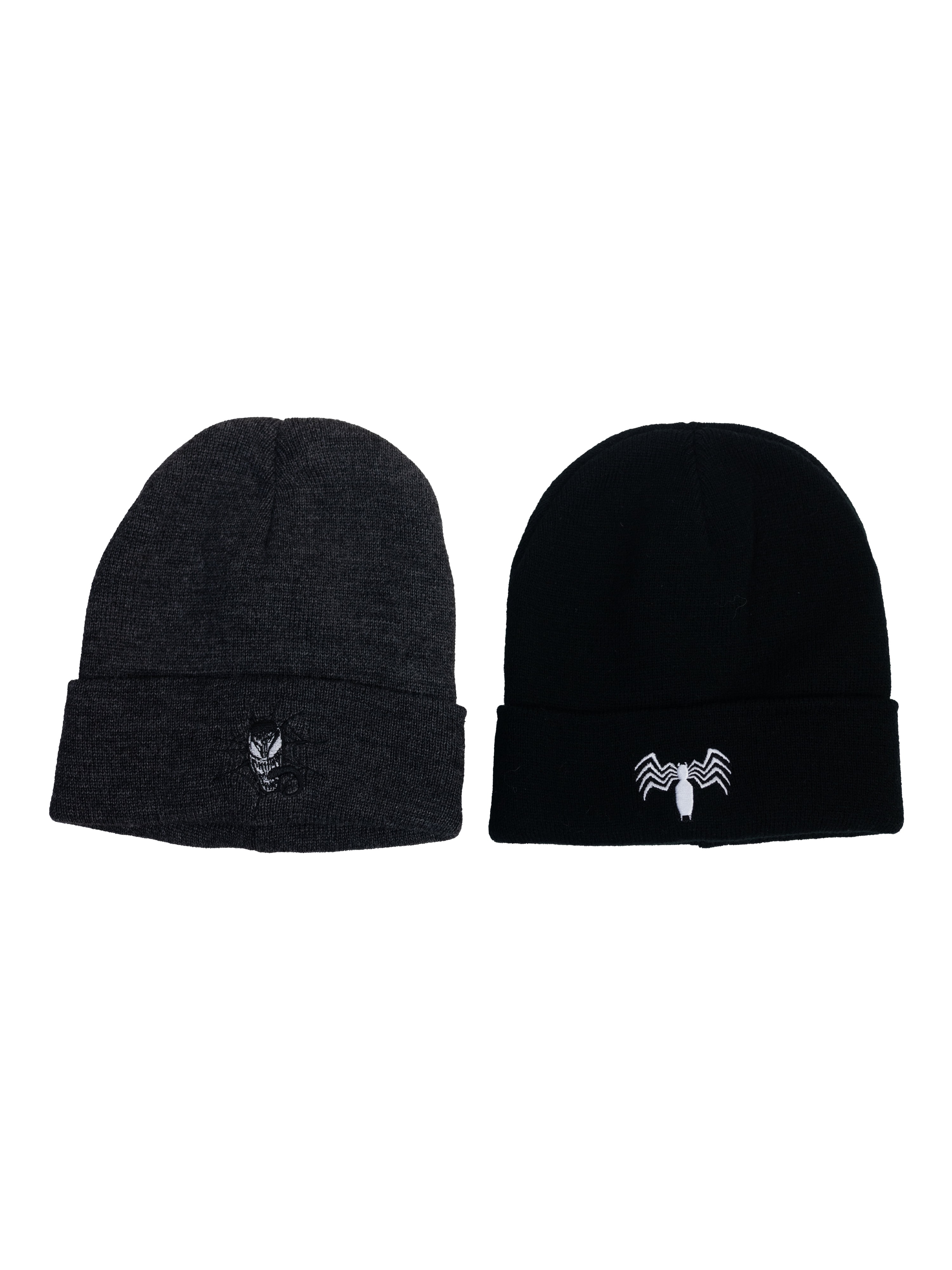 Venom Men's Licensed Beanie Style Hats, 2-Pack, One Size