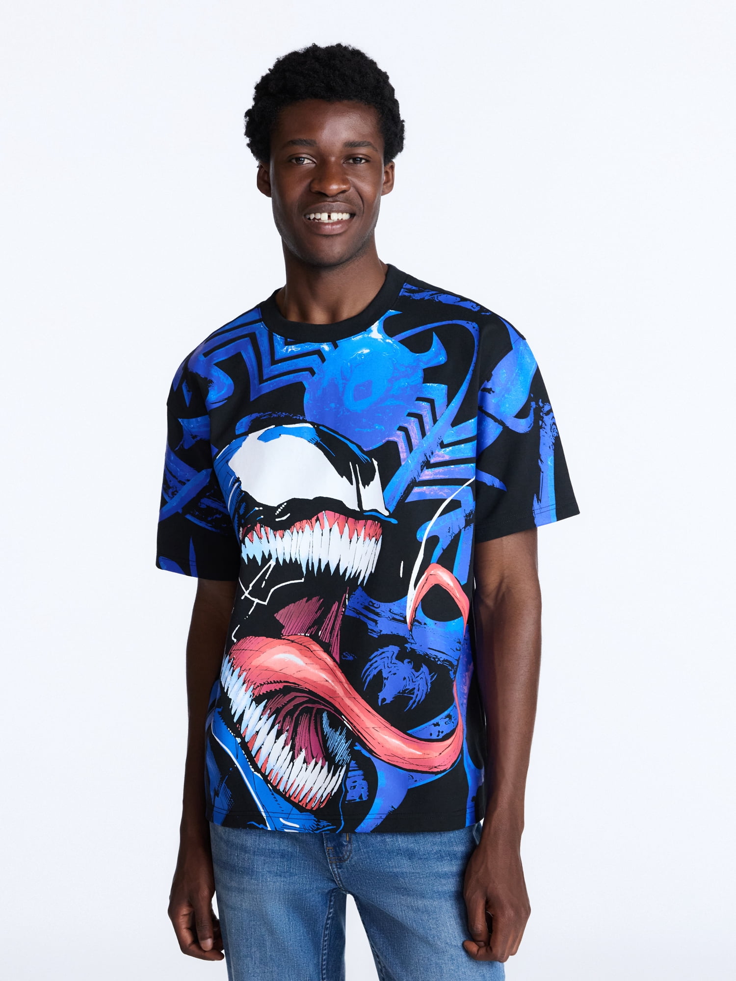 Venom Men's and Big Men's Oversized Graphic Tee with Short Sleeves, Sizes S-3XL