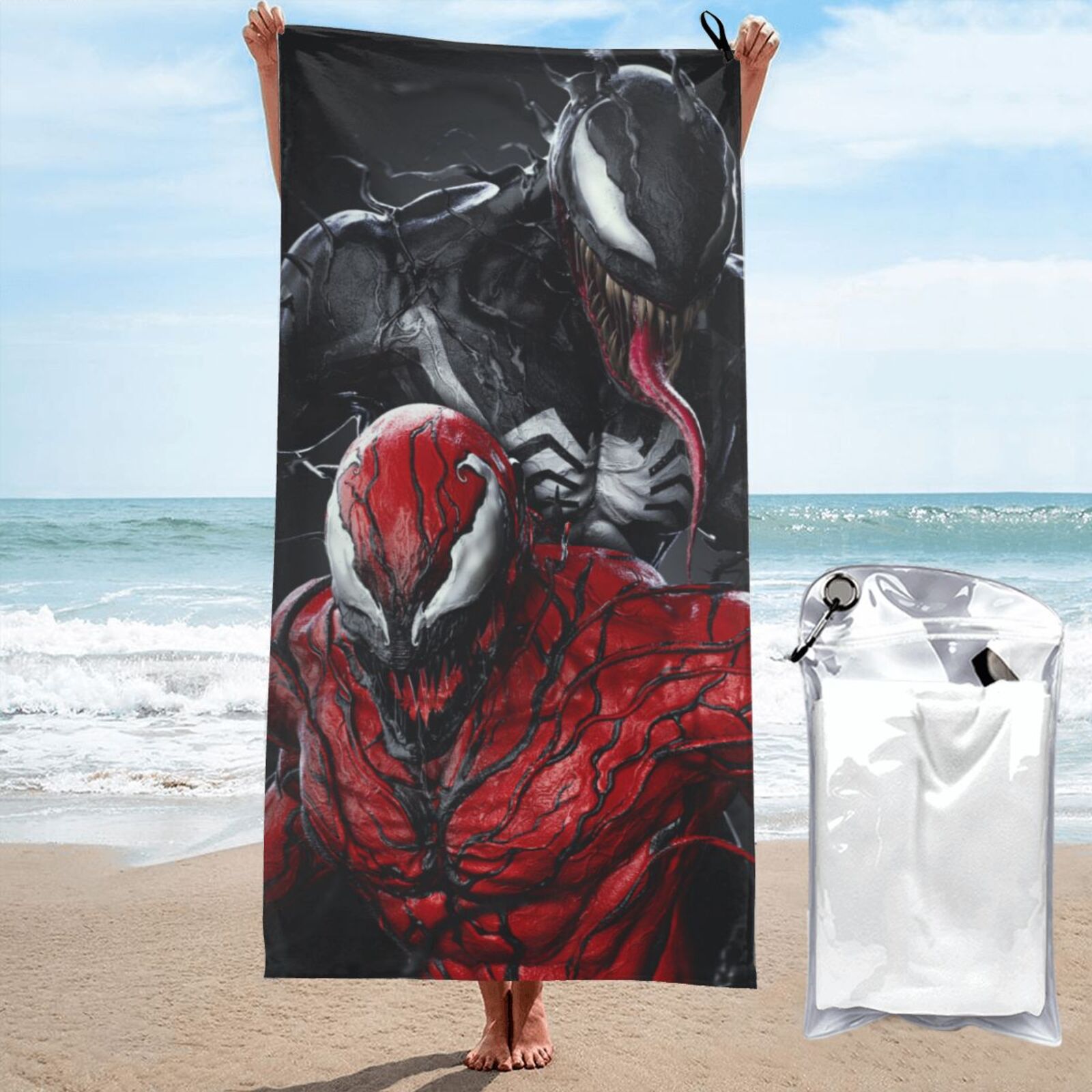Venom Microfiber Beach Towel Absorbent Quick Dry Lightweight Sand