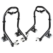 Venom Motorcycle Front Fork and Rear Spool Dual Lift Stands with Dolly Wheels, Black, Compatible with 2000-2006 Honda RC51 - RVT1000R