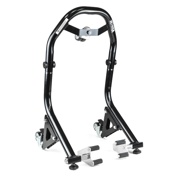 Venom Motorcycle Front Lift Stand with Dolly Wheels, Fork Attachments, Black, Compatible with 2009-2022 BUELL/EBR 1125R