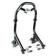 thumbnail image 1 of Venom Motorcycle Front Lift Stand with Dolly Wheels, Fork Attachments, Black, Compatible with 2010-2015 Aprilia RSV4 R / Factory, 1 of 9