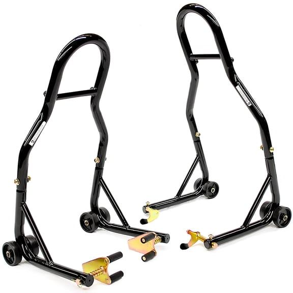 Venom Motorcycle Front+Rear Spool Dual Lift Stand Combo Compatible with Kawasaki ZZR 600 2003-2008