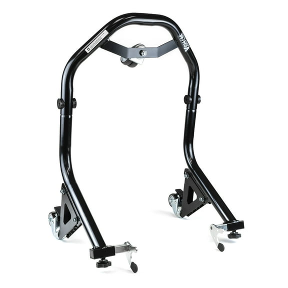 Venom Motorcycle Lift Stand w/ Dolly Wheels, Black, Rear Wheel Spool Lift Attachments, Compatible with 2013-2016 Kawasaki ZT800 - Z800 ABS