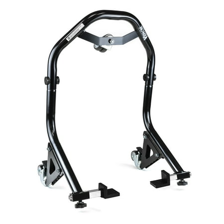 Venom Motorcycle Rear Lift Stand with Dolly Wheels, Paddle Attachments, Black, Compatible with 2003-2022 Honda CBR600RR