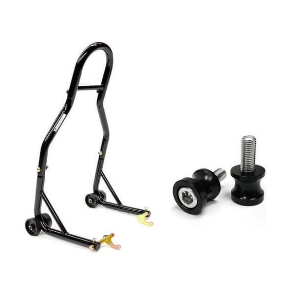 Venom Motorcycle Rear Swingarm Lift Stand - w/ Spools Compatible with Kawasaki ZZR 600 2003-2008
