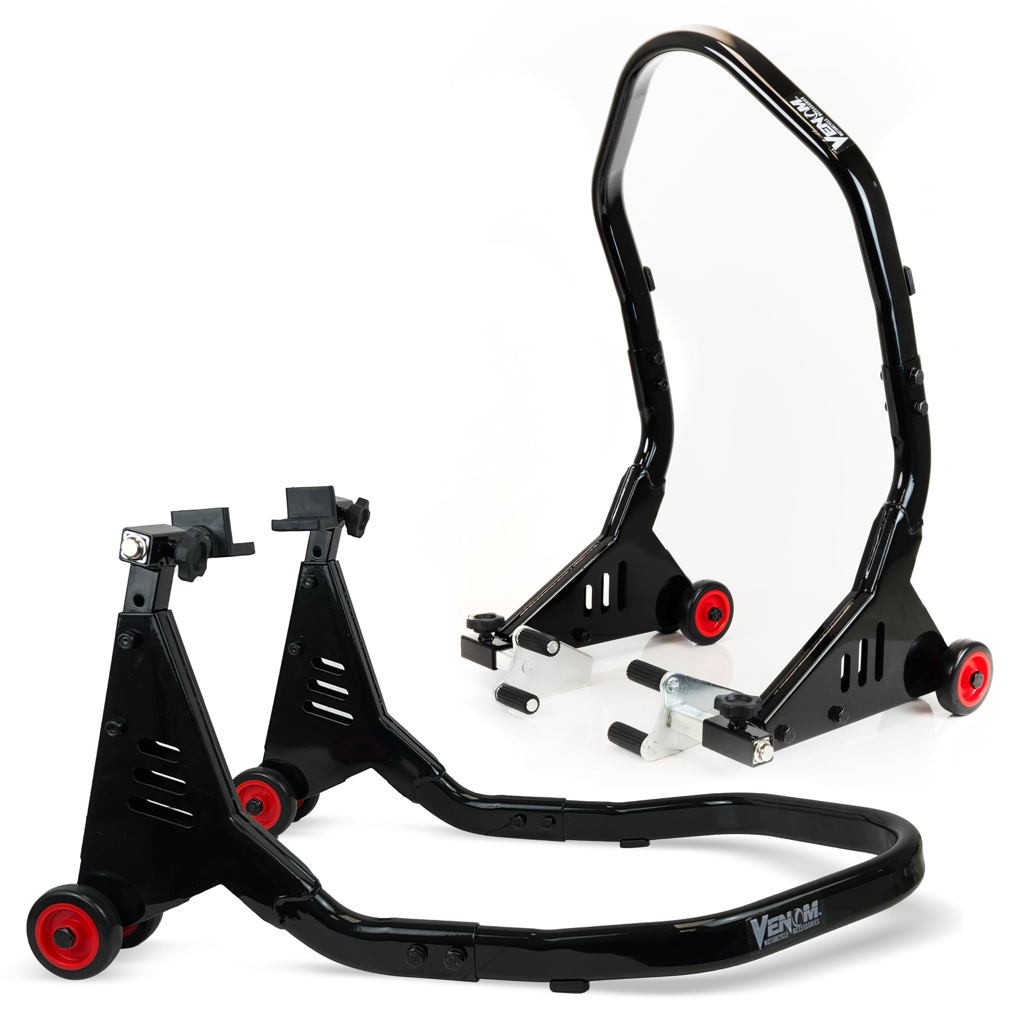 Venom Motorcycle Stand Front and Rear Lift Stand Combo