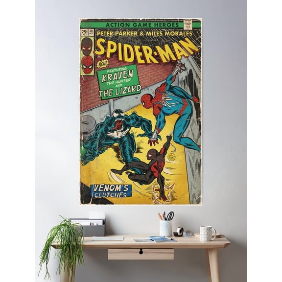 Venom'S Clutches Comic Book Cover Fan Art Poster Wall Art, Modern Wall Decor For Living Room Bedroom, 16x24 UNFRAMED