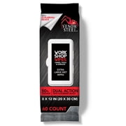 Venom Steel Workshop Wipes with Scrubbing Beads, For Grease, Light Citrus Scent, 8 in x 12 in, 60 in Wipes