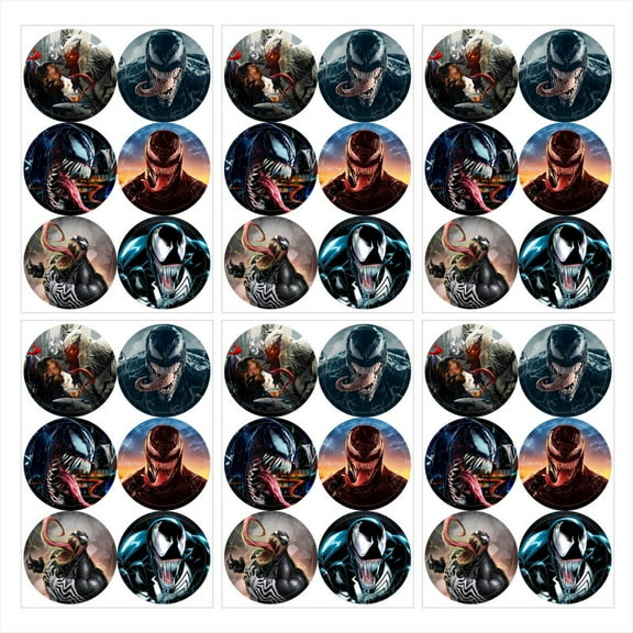 Venom Stickers Party Favors Labels Birthday Thank You Themed Round Circle Baby Shower 60pcs