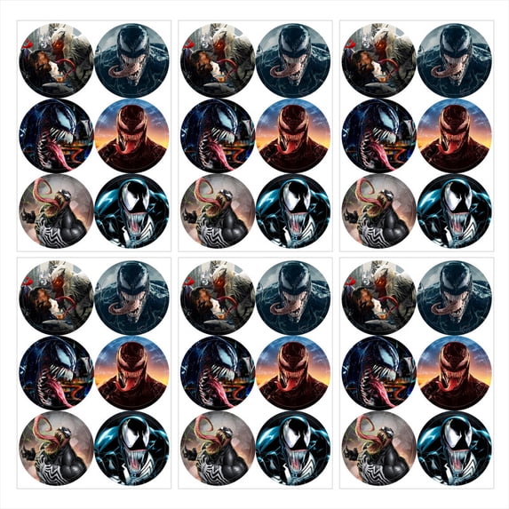 Venom Sticker Round Venom Stickers Party Favors Labels Birthday Thank You Themed Round ...