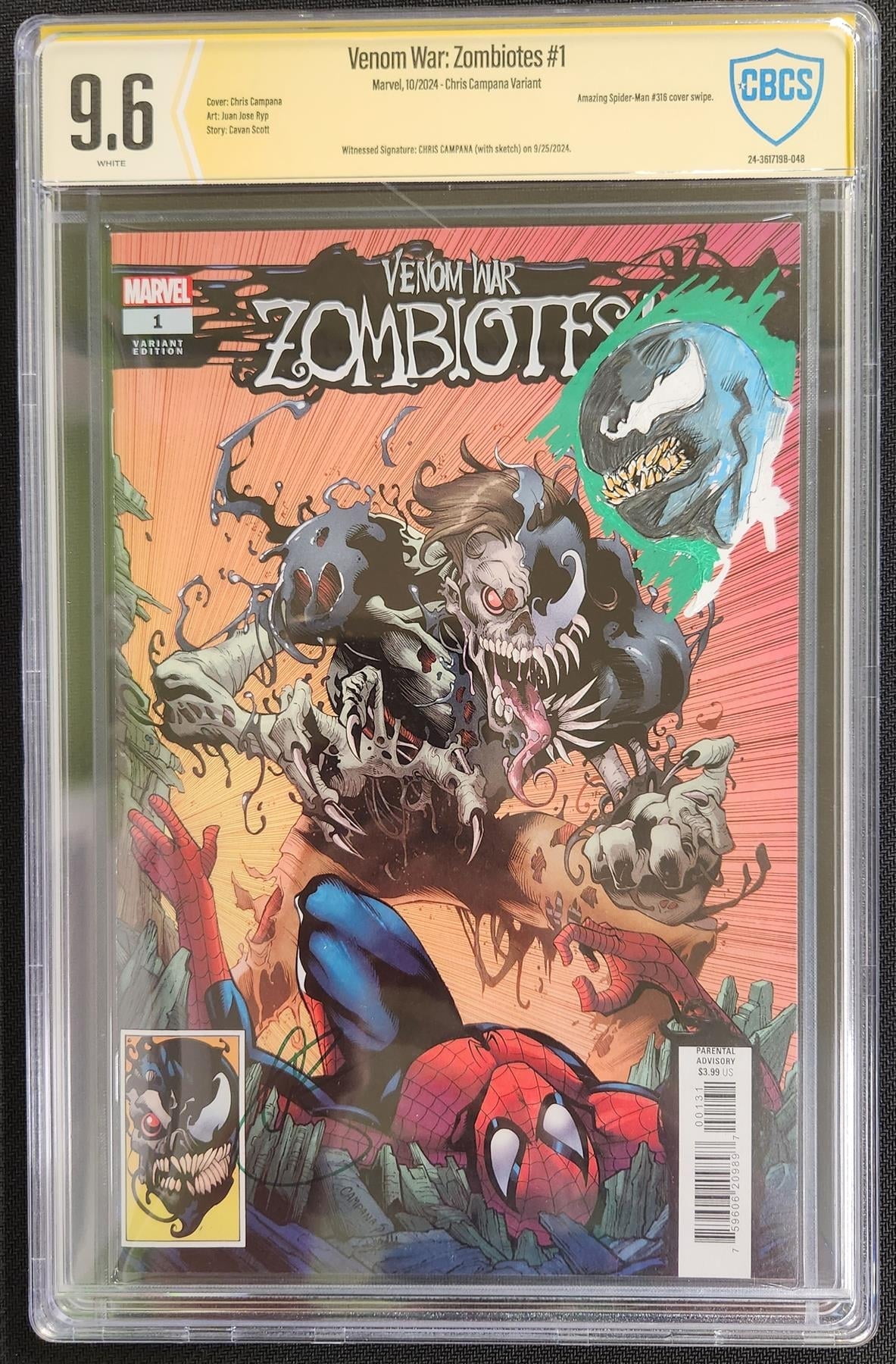 Venom War Zombiotes #1 Marvel 2024 CBCS Signature 
