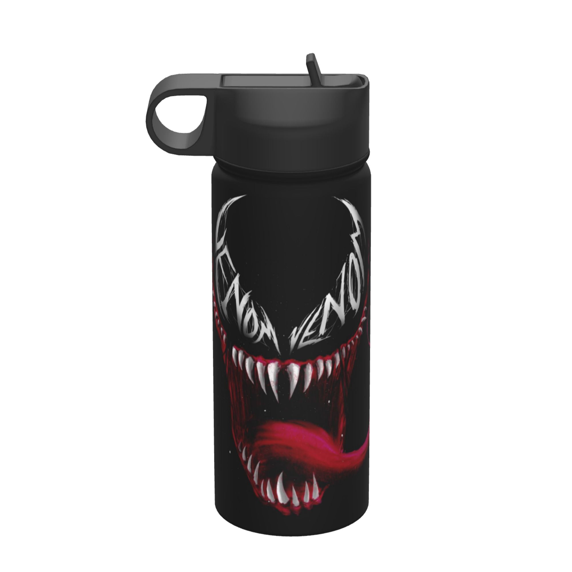 Venom Water Bottle with Straw Lid 18Oz Stainless Steel Vacuum Insulated Wide Mouth Water Bottles Cup for Boys Girls