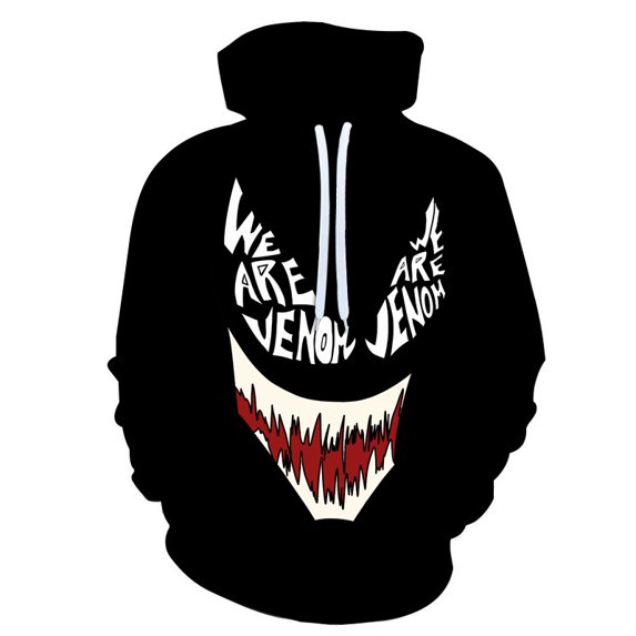 Venom black and white 3D digital printing spring and autumn casual hoodie sweater baseball uniform