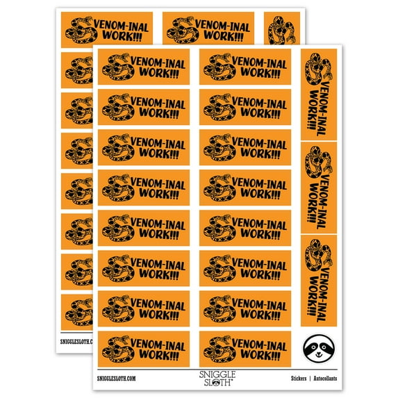 Venom-inal Phenomenal Work Teacher Student School Sticker Set - Orange - Matte Finish - 2.00" Large
