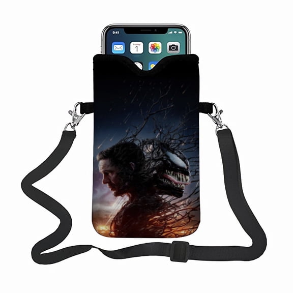 Venom phone bag, paired with an adjustable strap small pouch compatible with most smartphones.