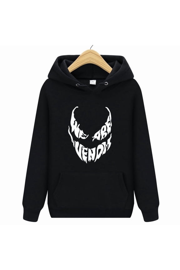 Venom print hoodie men's and women's hoodie fleece coat hoodie