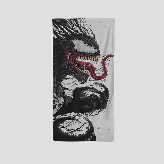 Venom's towel features a distinct design, serving as a custom gift for fans. Ideal for gym, yoga, boxing, and sunbathing, it measures 13.8"x28.7"35cm75cm.