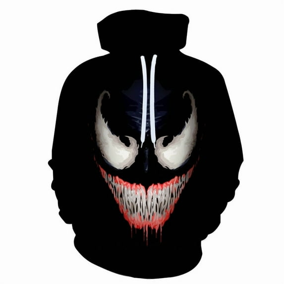 Venom spring and autumn men's 3D printing Venom hooded hoodie