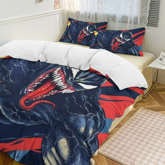 VenomCartoon Collection 3-Piece Comforter Set, Personalized Bedding Decor for Kids And Teens (86"x70"+ 20 X 30in)