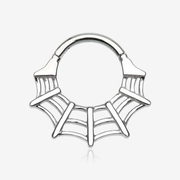 Venomous Spider Web Steel Seamless Clicker Hoop Ring