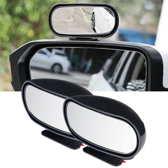 Venoro 1 Pair Universal 360-Degree Swivel Rearview Side Mirrors for Cars & Trucks, Black