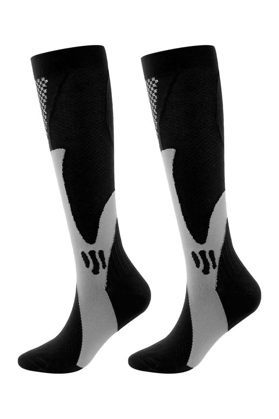 1 Pairs 30-40 mmHg Compression Socks - Knee High Support for Running & Sports