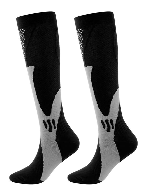1 Pairs 30-40 mmHg Compression Socks - Knee High Support for Running & Sports
