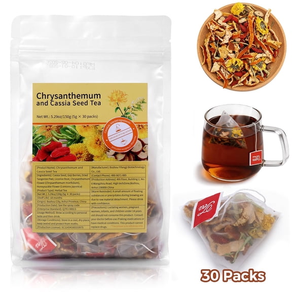 Venoro 30/60 Packs Chrysanthemum Cassia Seed Tea Bags - Cassia Seed Liver Health Herbal Tea