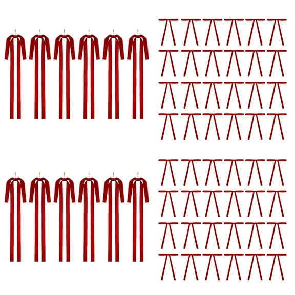 Venoro 30/60Pcs Velvet Christmas Bows Soft Fabric Ribbon Tree Decor for Holiday & Wedding