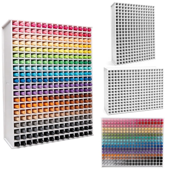 Venoro 300 Hole Artist Marker Storage Case - Portable Shell Organizer with Dividers