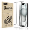 thumbnail image 1 of Venoro 3Pcs for iPhone 15 Pro Max/15 Pro/15 Plus/15 Tempered Glass Screen Protector, Clear, 1 of 16