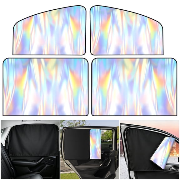 Venoro 4x Magnetic Car Sun Shade - Side Front Rear Window Sun Blocker Privacy Curtains