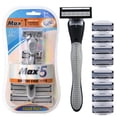 thumbnail image 1 of Venoro 5-Blade Disposable Razors for Men, 1 Handle+8 Razor Blades Refills, Gray, 1 of 9