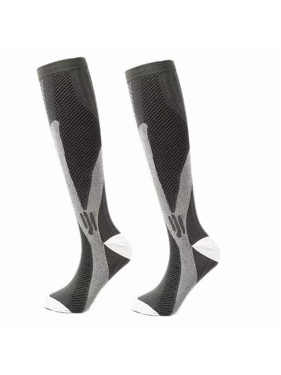 5 Pairs 30-40 mmHg Compression Socks - Knee High Support for Running & Sports