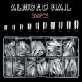 thumbnail image 1 of Venoro 500Pcs Nail Tips Square Almond Fake Nails Clear Acrylic False Nails Kit w/Case, 1 of 18